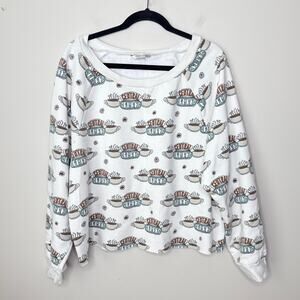 American Eagle Central Perks Coffee Cup Cropped Sweatshirt Size XXL Friends